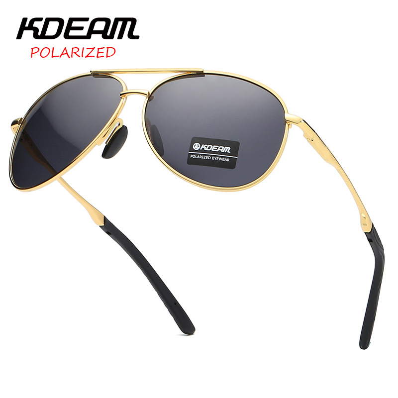 Sunglasses Aviator Polarized - KDEAM 브랜드 블랙 파일럿 선글라스 금속