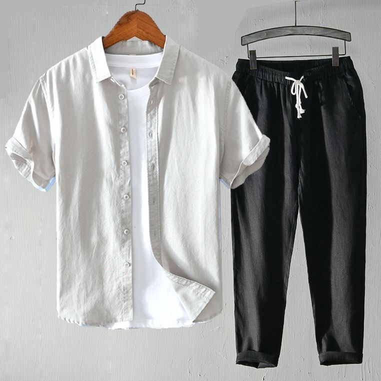 Linen Shirt Breathable - 정말 초저가! 정말 좋은 거래야! 남성