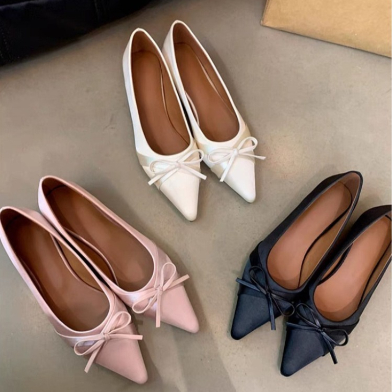 Espadrille Slip On - 여름 신상 시폰 패션 스윗 보우