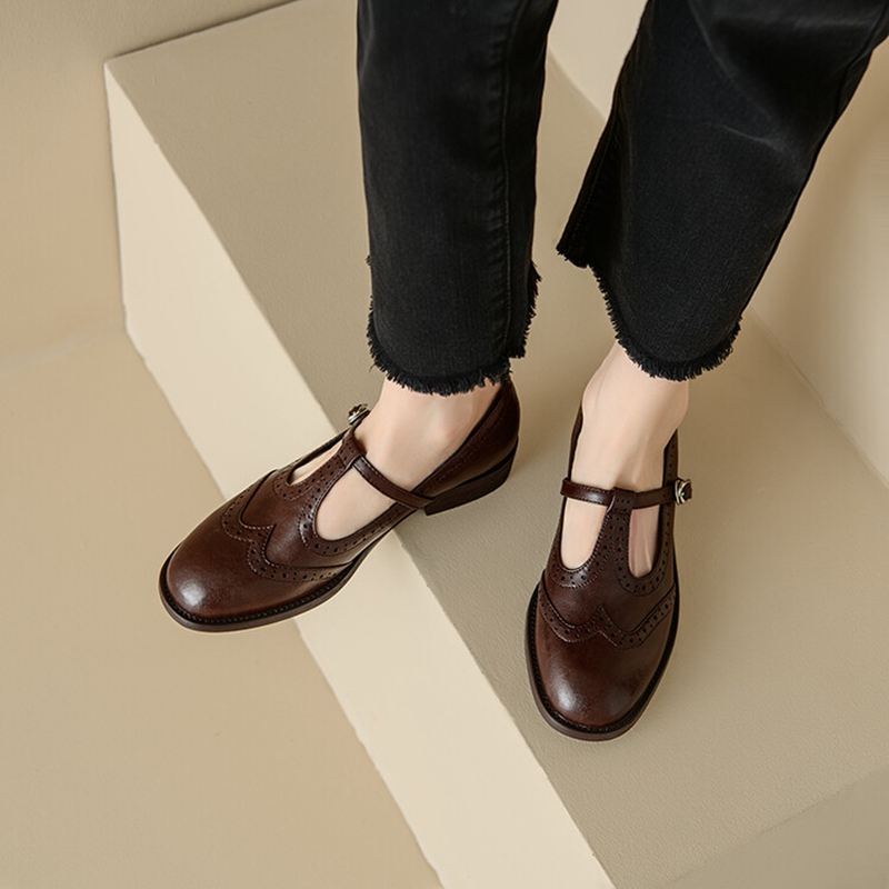 여성용 스플릿 가죽 신발, 라운드 토 메리 제인, 로우 - Casual Sandal Leather 리뷰 및 가격