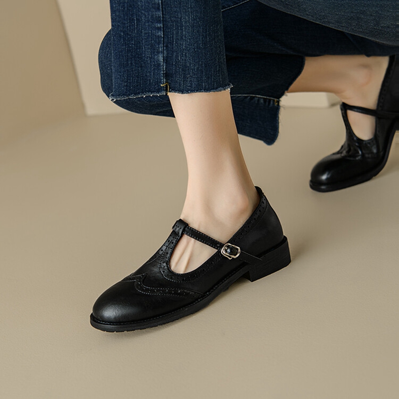 여성용 스플릿 가죽 신발, 라운드 토 메리 제인, 로우 - Casual Sandal Leather 리뷰 및 가격