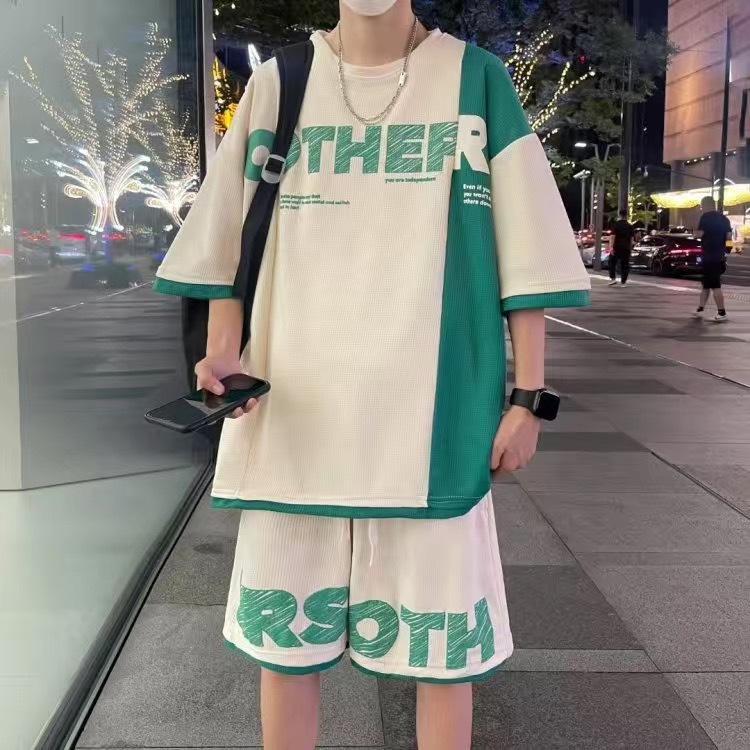 남성 캐주얼 2피스 스포츠웨어 세트 스트리트웨어 패션  - Shirt Camp Collar 리뷰 및 가격